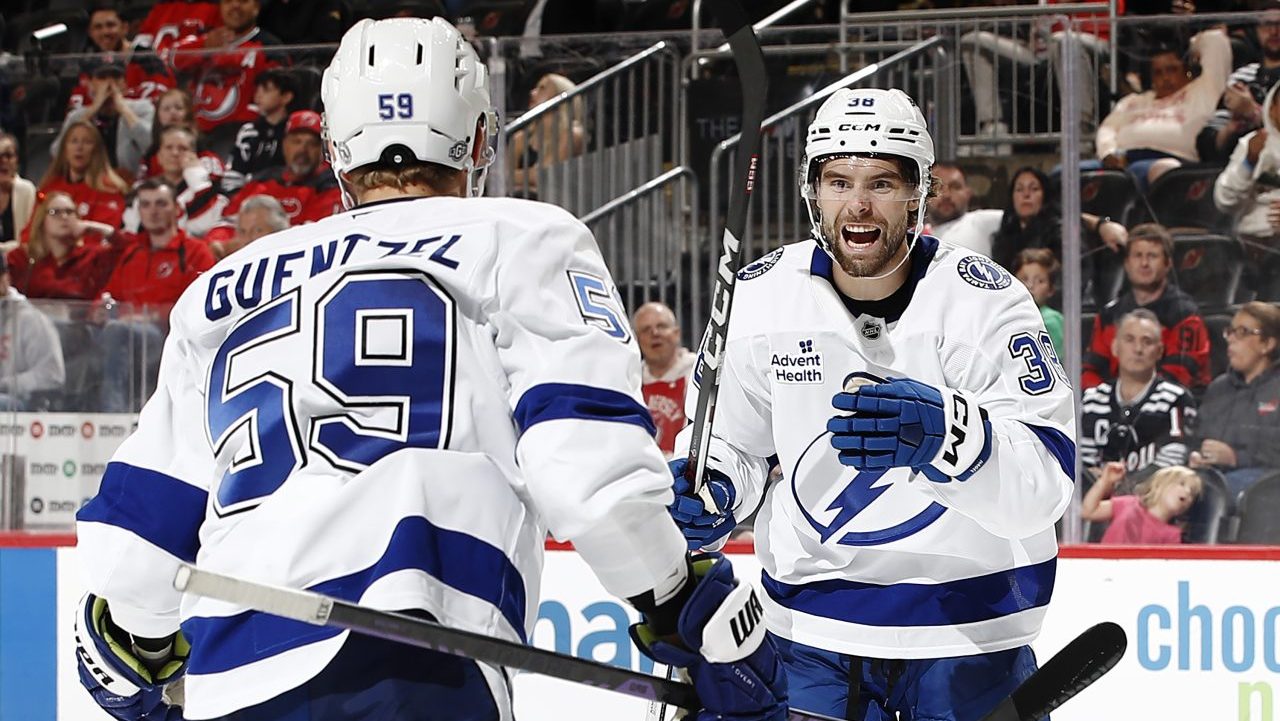 Tampa Bay Lightning players celebrate